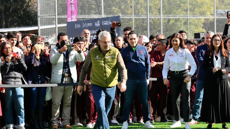 ¡Compromiso cumplido! Inaugura Bedolla 2 canchas de fútbol 7 en Secundaria 2 de Morelia 