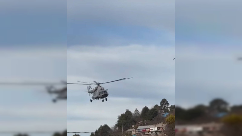 Marina despliega operativo aéreo y terrestre en El Durazno, Durango; con helicópteros artillados buscarían a capo de Sinaloa