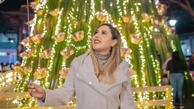 Santa Clara del Cobre vive una noche llena de luz y tradición con el encendido del árbol navideño: Dayana Pérez 