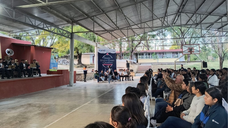 Llegan conciertos didácticos de la Banda de Música del Estado de Querétaro a 6 mil estudiantes 