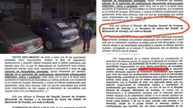 Denuncian cobros indebidos y violación de un amparo federal en la clínica Hemodiálisis de Occidente en Uruapan, Michoacán 