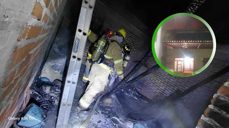Incendio de vivienda deja una persona herida y daños materiales en Zacapu, Michoacán 