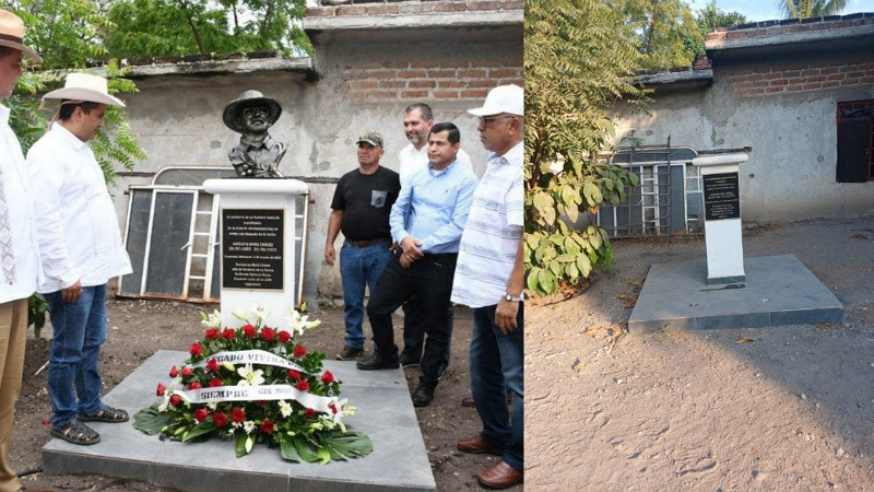 Derriban busto de Hipólito Mora en La Ruana y amenazan a quien Intente reinstalarlo 