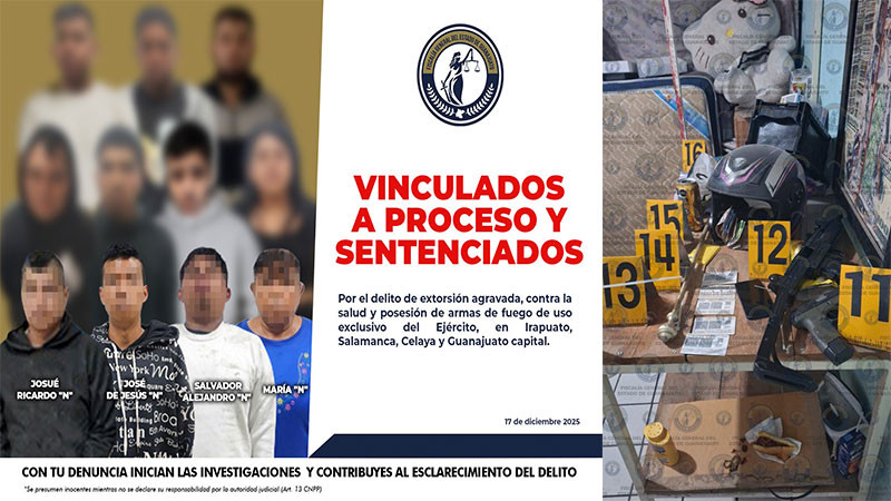 Fiscalía desmantela redes de extorsión en cuatro municipios de Guanajuato 