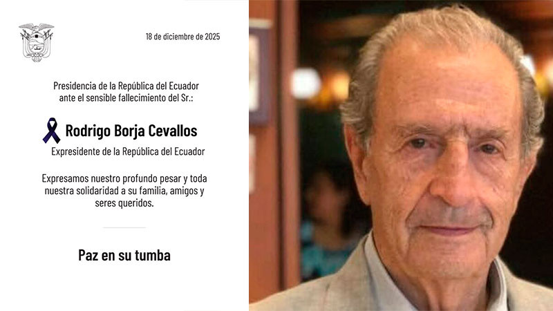 Fallece el expresidente de Ecuador, Rodrigo Borja Cevallos  