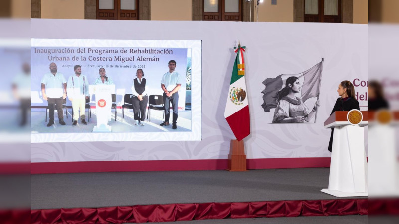 Claudia Sheinbaum inaugura rehabiltación urbana de la Costera Miguel Alemán de Acapulco 