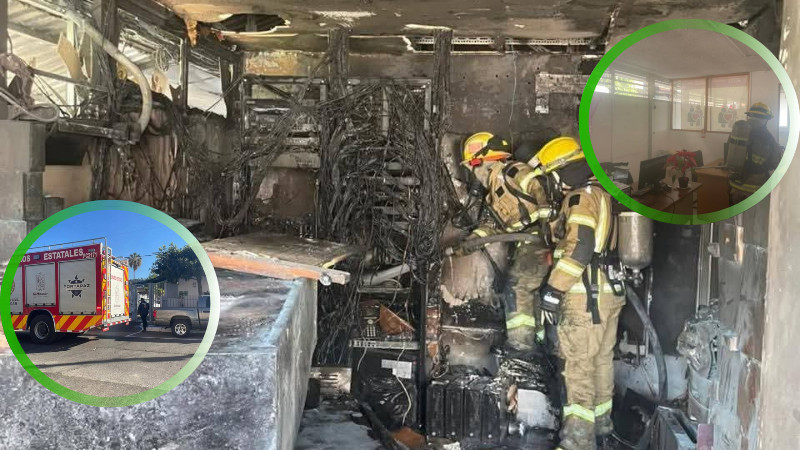 Se registra incendio en las oficinas del Bienestar en Morelia, Michoacán 