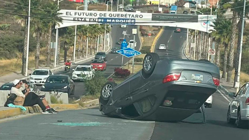 Exceso de velocidad ocasionó accidente en prolongación Constituyentes en El Marqués, Querétaro 
