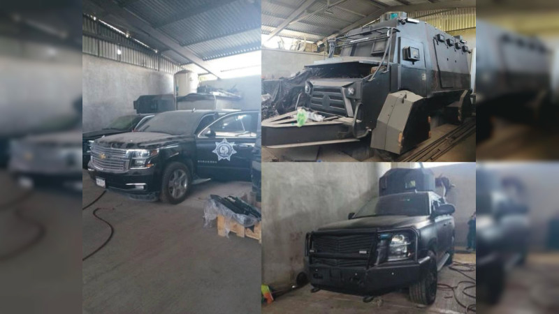 Eran de la Policía Comunitaria: flotilla de camiones “monstruo”, estupefaciente y taller de blindaje asegurados en Coahuayana, Michoacán  