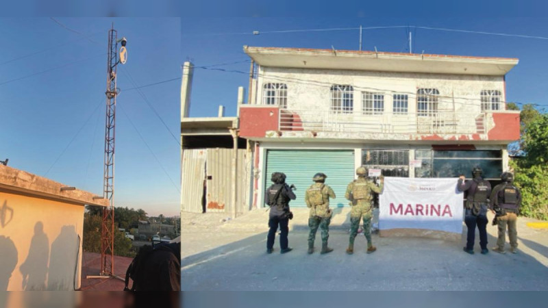 Desmantelan centro de espionaje manejado por la delincuencia, en un domicilio de Lázaro Cárdenas, Michoacán 