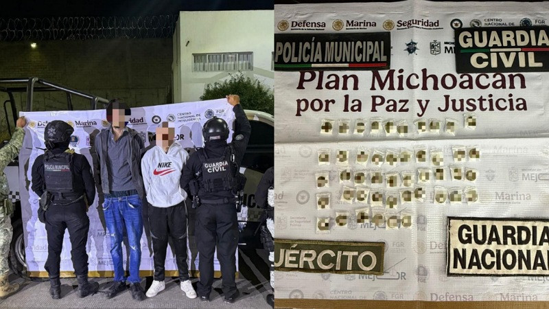 Tras operativos en Jacona y Zamora, Michoacán, detienen a 3 hombres y aseguran arma de fuego y estupefacientes  