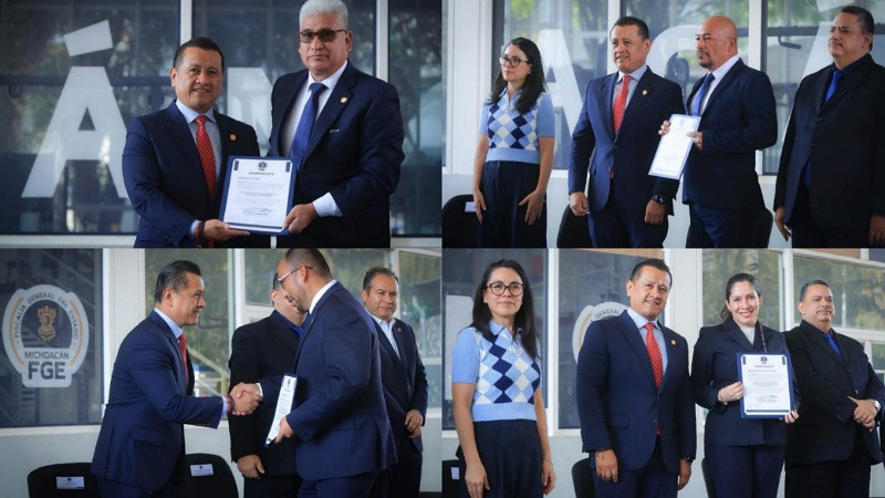 Entregan nombramientos a las y los nuevos titulares de Direcciones de Policía de Investigación y de Direcciones de Carpetas de Investigación en la FGE Michoacán  