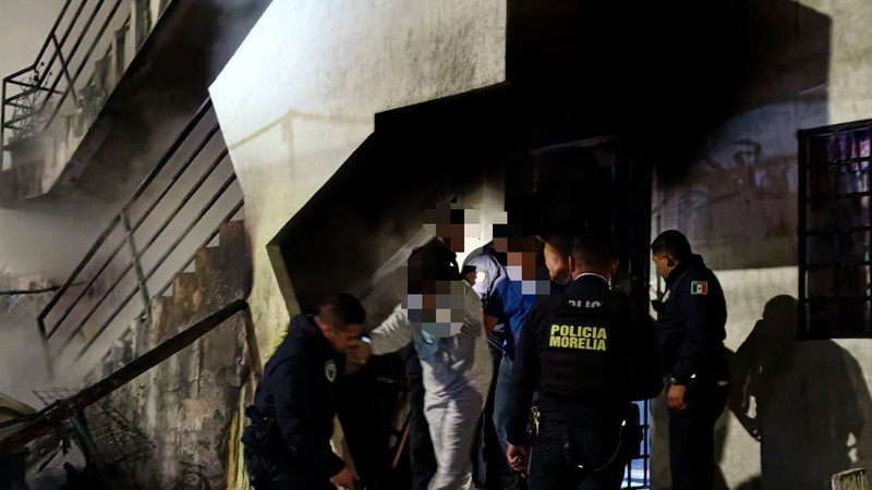 Se registra incendio en Villas del Pedregal; Policía Morelia auxilia a afectados 