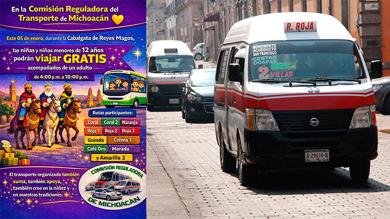 Gobierno de Morelia celebra la magia de Reyes con transporte gratuito para la niñez 