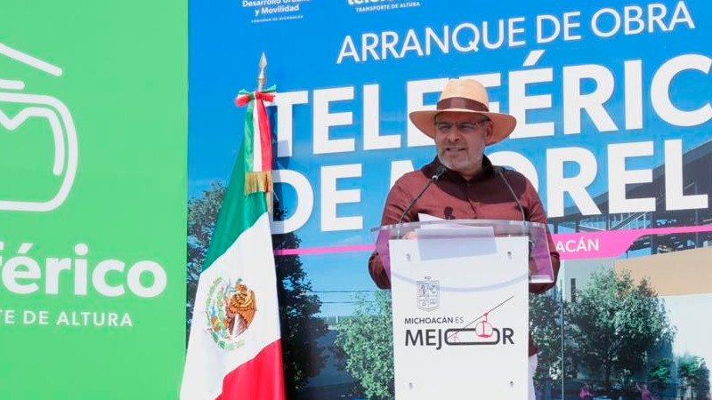 Teleférico y distribuidores, la apuesta de Bedolla para agilizar la movilidad en Morelia 
