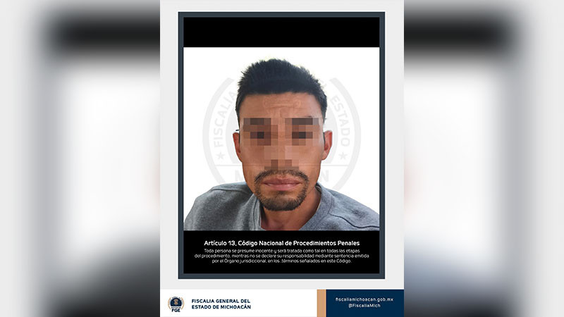 Aprehenden a presunto responsable del delito de feminicidio, ocurrido en el municipio de Villa Madero, Michoacán  