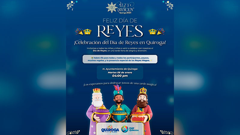 Alma Mireya González convoca a las familias de Quiroga a celebrar el Día de Reyes, mañana a las 4 pm, en el ayuntamiento 