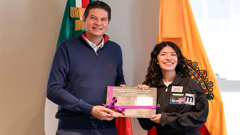 Agradece estudiante moreliana apoyo de Alfonso Martínez para obtener primer lugar en la NASA 