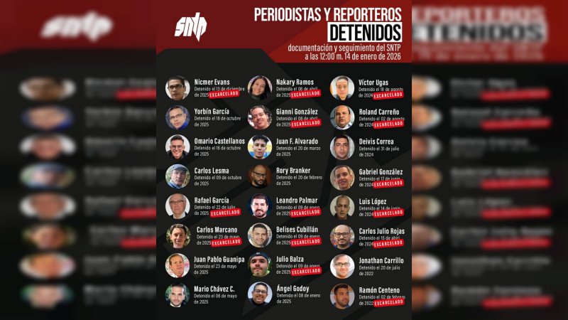 Liberan a 14 periodistas detenidos en Venezuela, entre ellos Nakary Ramos 