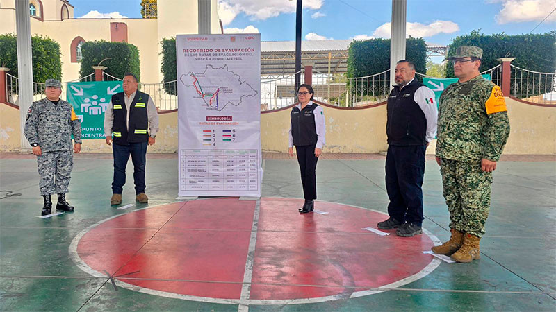 Refuerza estrategias la CNPC con el gobierno de Tlaxcala para proteger a la población que se encuentra dentro de la zona de riesgo del volcán Popocatépetl  