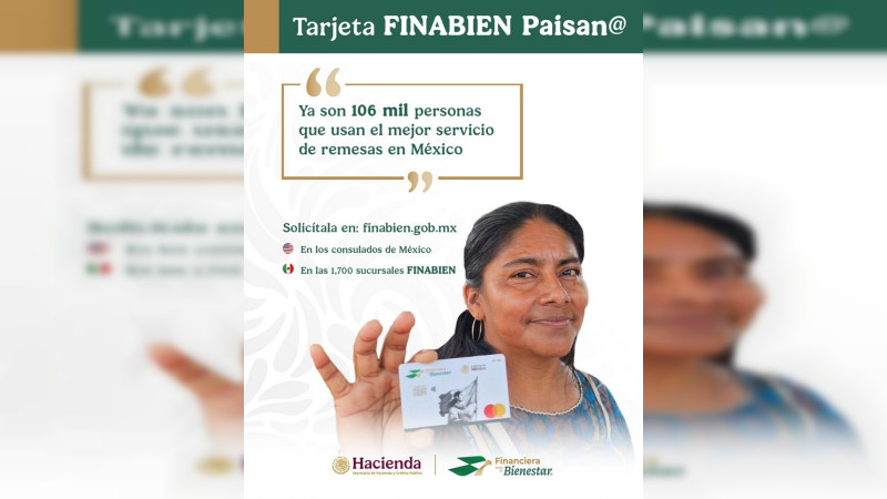 106 mil paisan@s usan la mejor opción para el envío de  remesas: FINABIEN 