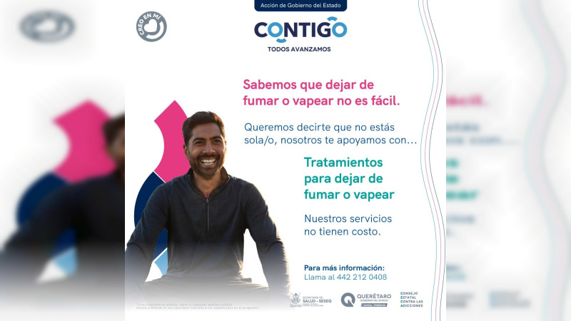Impulsa Secretaría de Salud de Querétaro programas gratuitos para dejar de fumar 