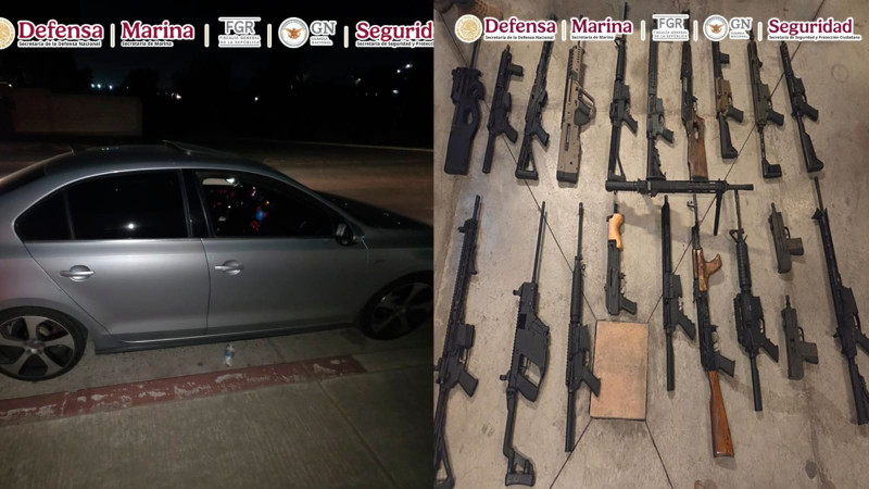 Arsenal de guerra en Tijuana: fuerzas federales decomisan armas y municiones dentro de un vehículo 