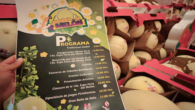 Presumirán producción agrícola y gastronómica en la 14va. Feria del Melón: Reyes Galindo  