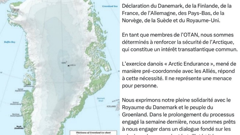 Países europeos y aliados de la OTAN respaldan a Groenlandia ante planes de Estados Unidos 
