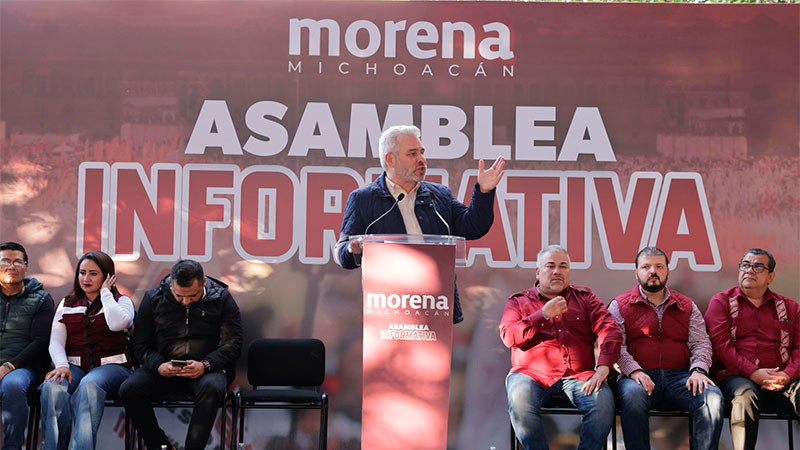 Bedolla y militancia de Morena en Ciudad Hidalgo refrendan apoyo a Sheinbaum en defensa de la soberanía 