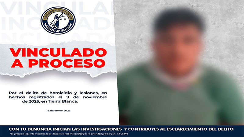 Vinculan a proceso a José Adrián “N” por homicidio cometido en Tierra Blanca, Guanajuato 