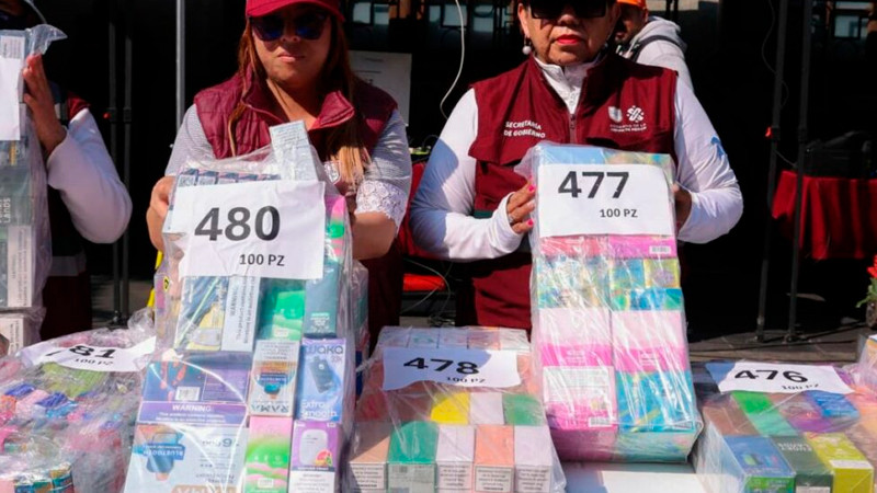 Incautan más de 50 mil vapeadores en CDMX 