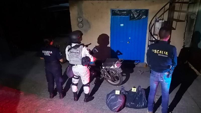 Tras cateo en Huetamo, Michoacán una persona detenida y narcótico asegurado 