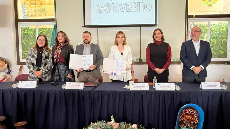 Firman convenio de colaboración la CEDH y el Tribunal en Materia Anticorrupción y Administrativa del Estado de Michoacán 