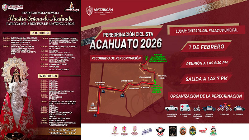 Michoacán fortalece el turismo religioso con la fiesta patronal de Nuestra Señora de Acahuato en Apatzingán 