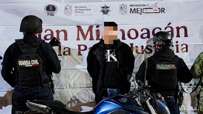 En Zamora, Michoacán aprehende la GC a un sujeto que traía una moto robada 