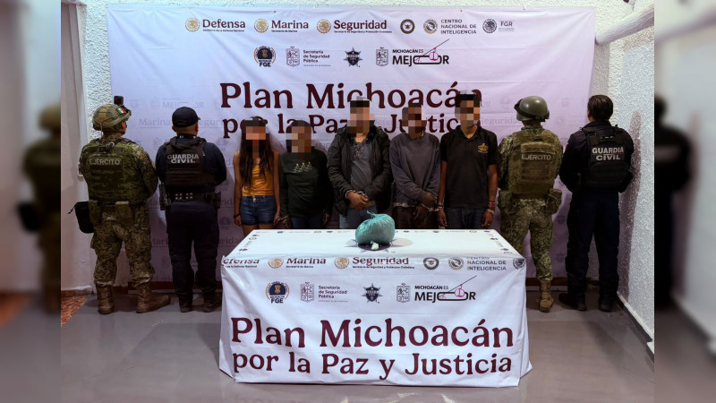 Cae banda ligada al robo de autos en Morelia, Michoacán: detienen a cinco con estupefaciente y vehículo clonado 