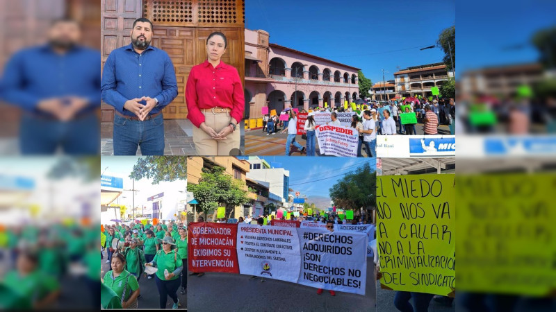 “Fanny, escucha, el pueblo está en la lucha”: Con fuerza renovada cientos de trabajadores toman Apatzingán, en protesta contra la Alcaldesa por despidos arbitrarios 