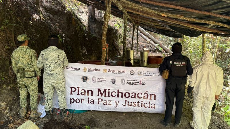 Localizan y destruyen laboratorio clandestino en Madero, Michoacán 