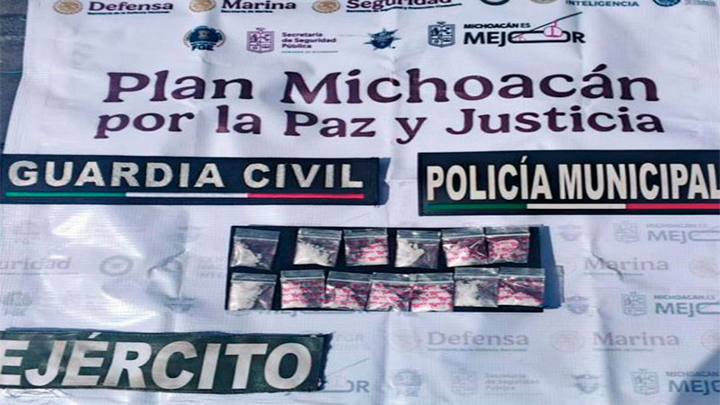 En Zamora, Michoacán: Detiene la GC a dos hombres y un adolescente en posesión de sustancías ilícitas 