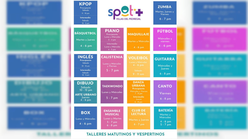 Centros Spots invitan a inscribirse en sus talleres 