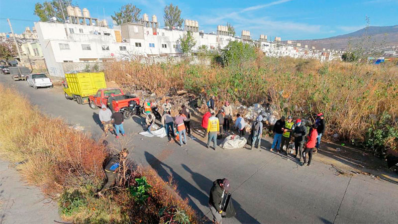 Realiza Gobierno de Morelia mega jornada de limpieza en Villas del Pedregal  