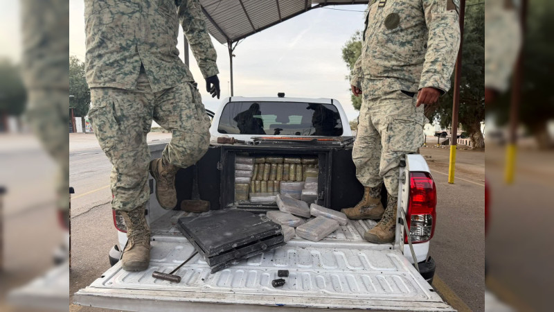 Detenidos con 165 kilos de estupefaciente en Sonora, serían militares de Uruapan, Michoacán 