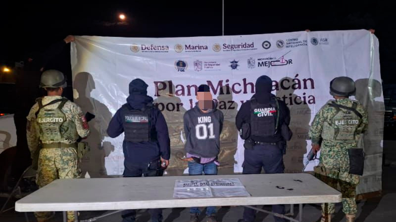 En Jacona, Michoacán aprehenden la GC a individuo en posesión de sustancias ilícitas  