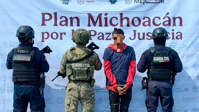 En Jacona, Michoacán detiene la Guardia Civil a “El Botas” con varios envoltorios con estupefacientes 