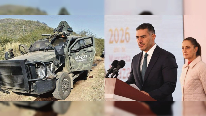 Explota la realidad a Harfuch y Sheinbaum: estallido de mina hiere a militares en Apatzingán, horas después de presumir en Michoacán combate al crimen 