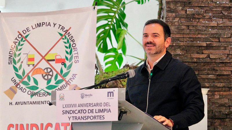 Yankel Benítez reconoce labor del Sindicato de Limpia y Transportes en su LXXXVIII aniversario 