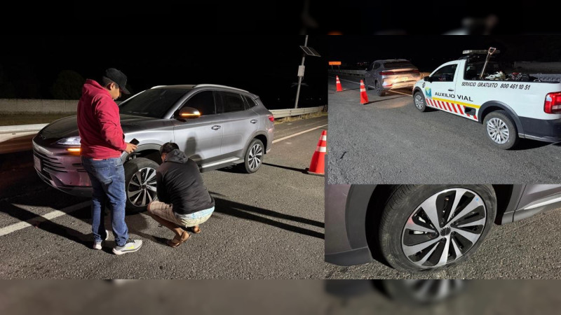 Automovilistas quedan varados por ponchaduras en la autopista México – Guadalajara a la altura del km 124 + 800; concesionaria, sin capacidad de atender a usuarios 