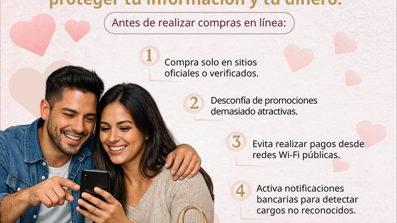 Llaman a autocuidarse y prevenir fraudes en línea por el Día del Amor y la Amistad 