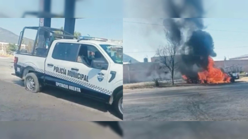 Enfrentamiento armado en Contepec, Michoacán: Dos civiles abatidos, tres policías heridos de gravedad y una patrulla incendiada 